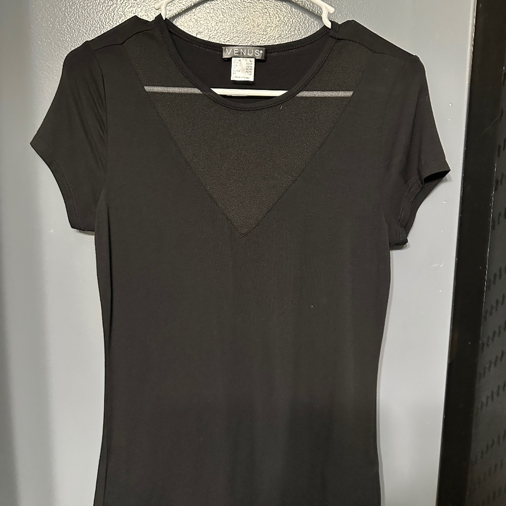 Black Venus sheer V shirt